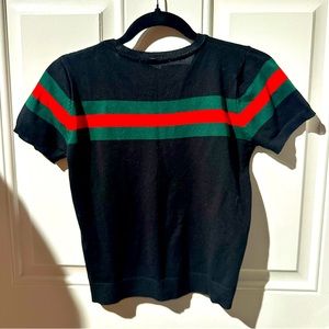Black Red& Green Lined Short Sleeved Shirt One Size Lightweight
